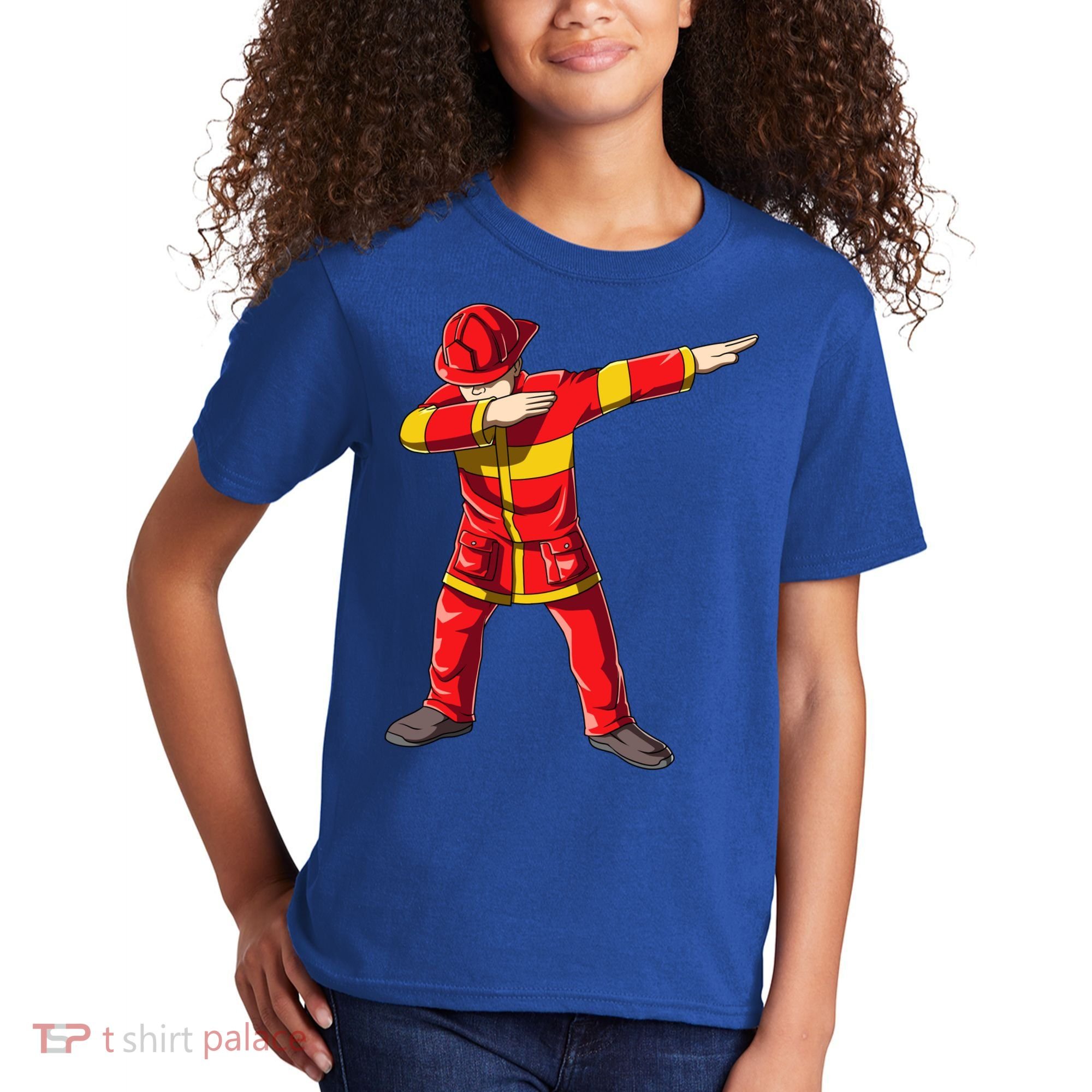 Dabbing Firefighter Dab Junior Firefighters Funny Fire Gift Kids T-Shirt
