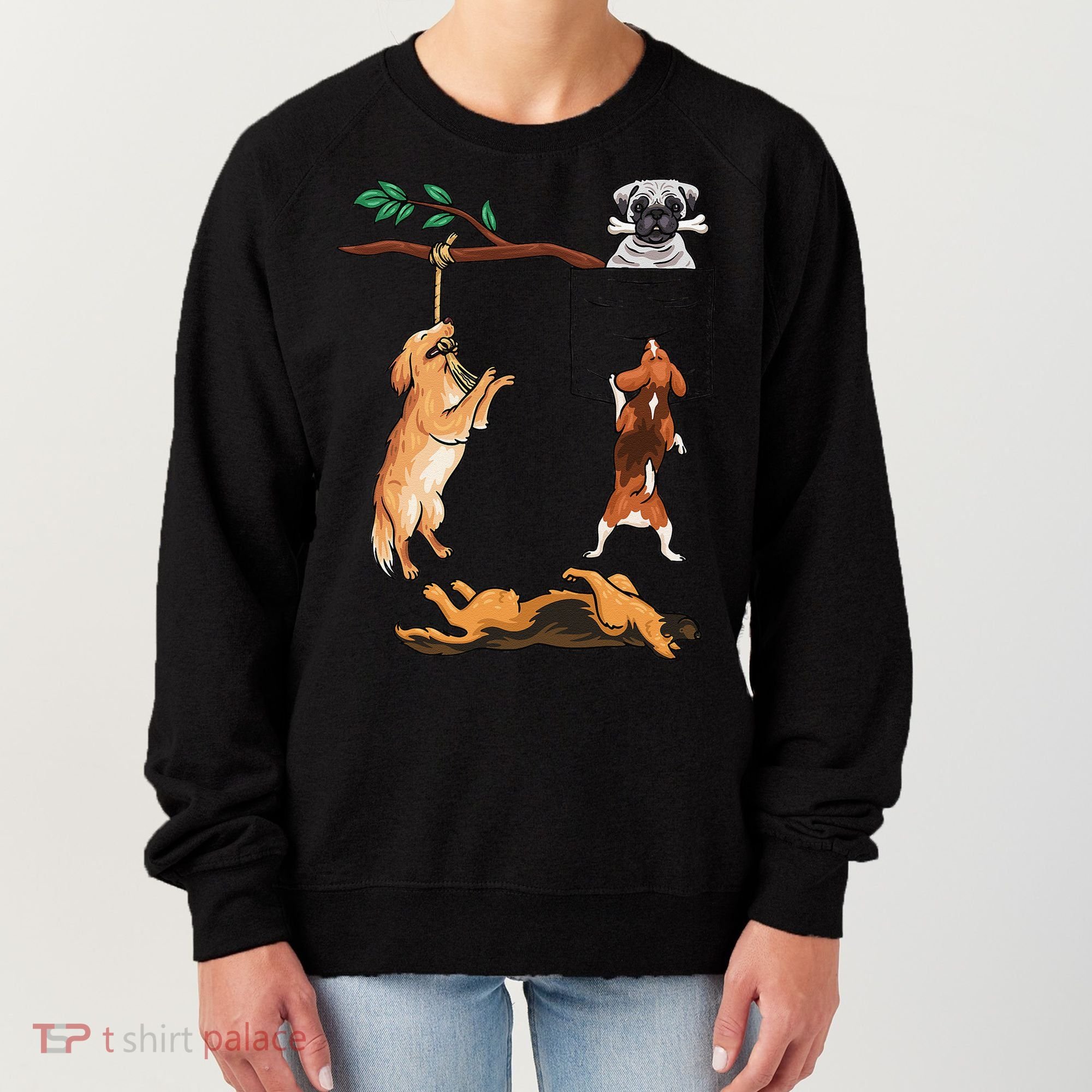 Dog, Funny Dog Tee, Dogs In Pocket, Dog Lover Women's Sweatshirt