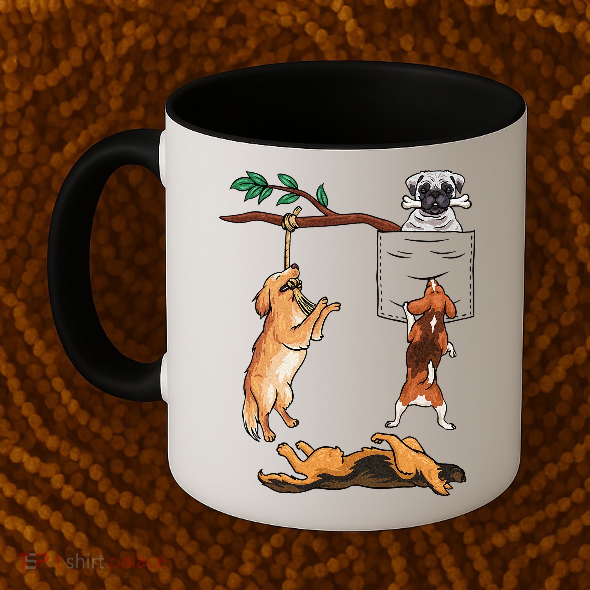 Dog, Funny Dog Tee, Dogs In Pocket, Dog Lover Coffee Mug