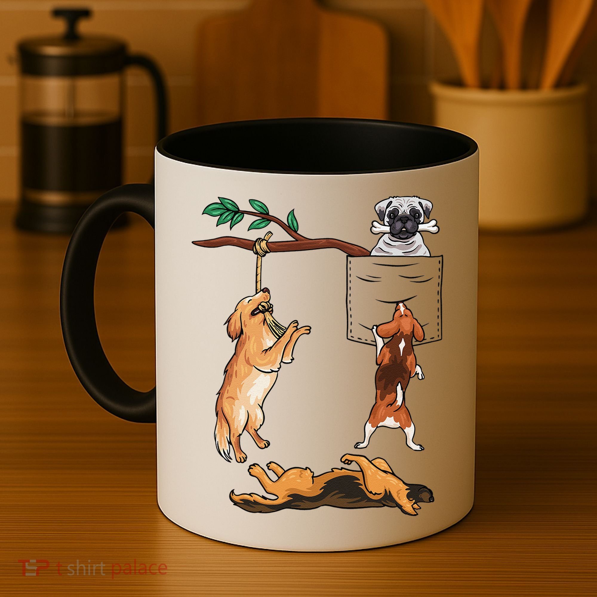 Dog, Funny Dog Tee, Dogs In Pocket, Dog Lover Coffee Mug