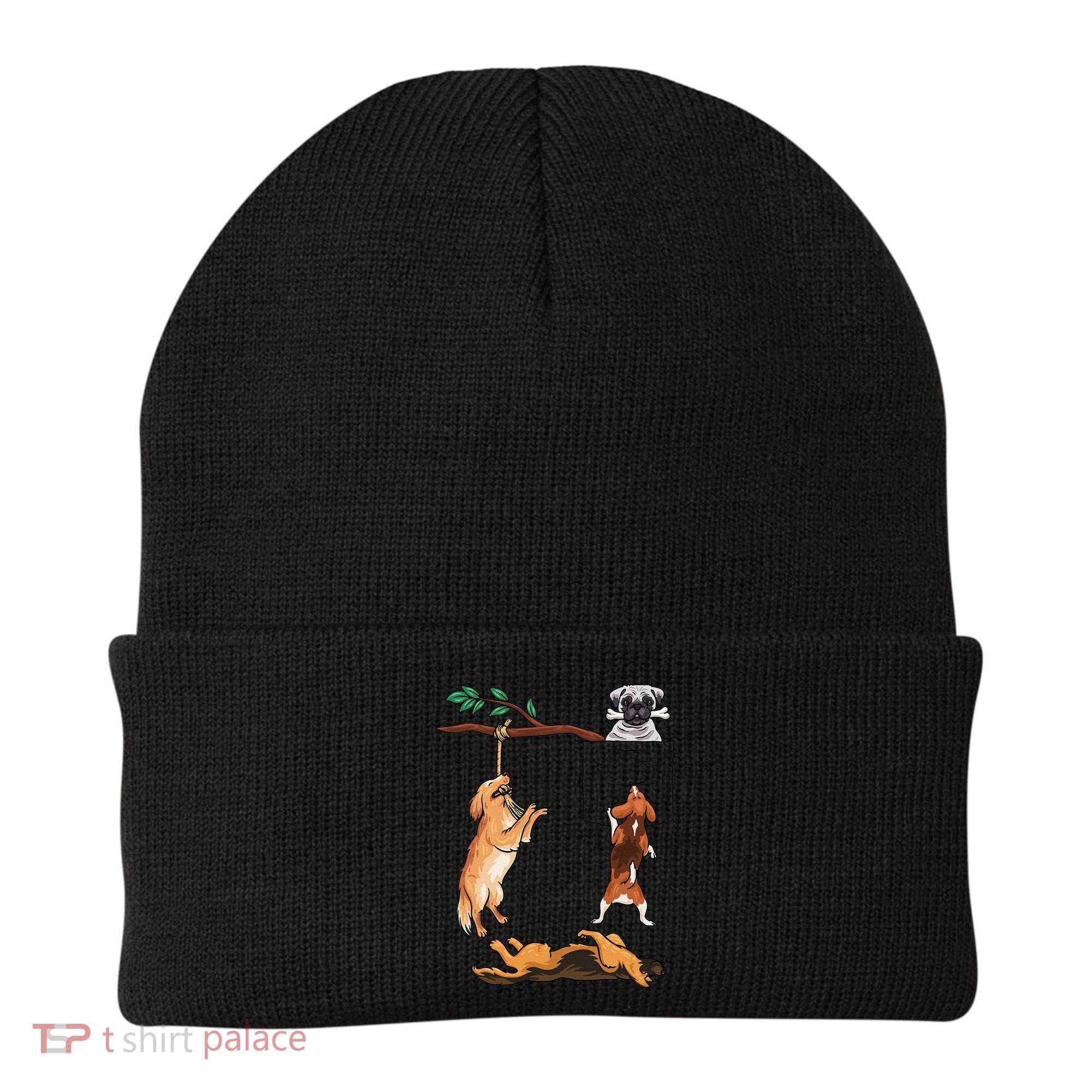 Dog, Funny Dog Tee, Dogs In Pocket, Dog Lover Beanie
