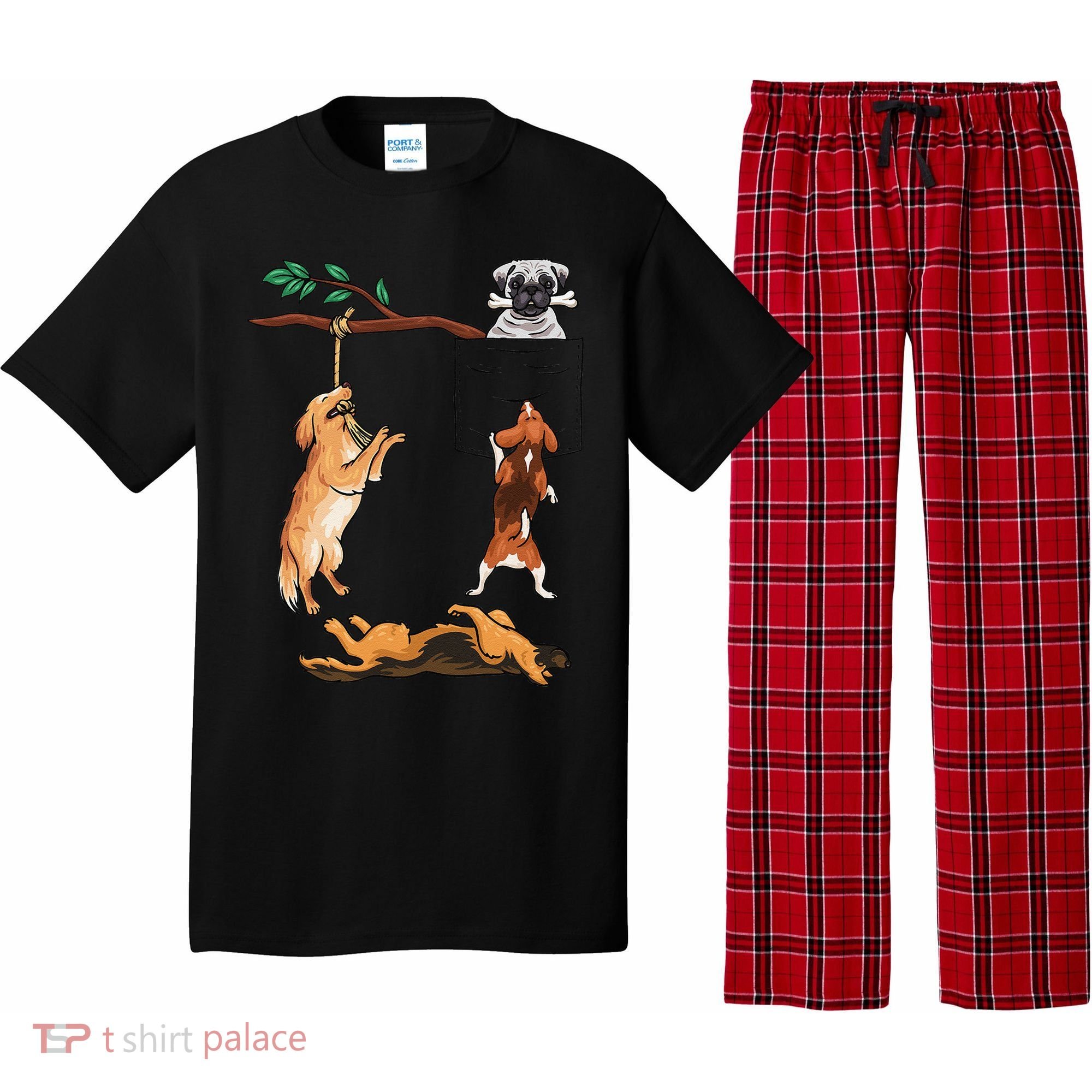 Dog, Funny Dog Tee, Dogs In Pocket, Dog Lover Pajama Set