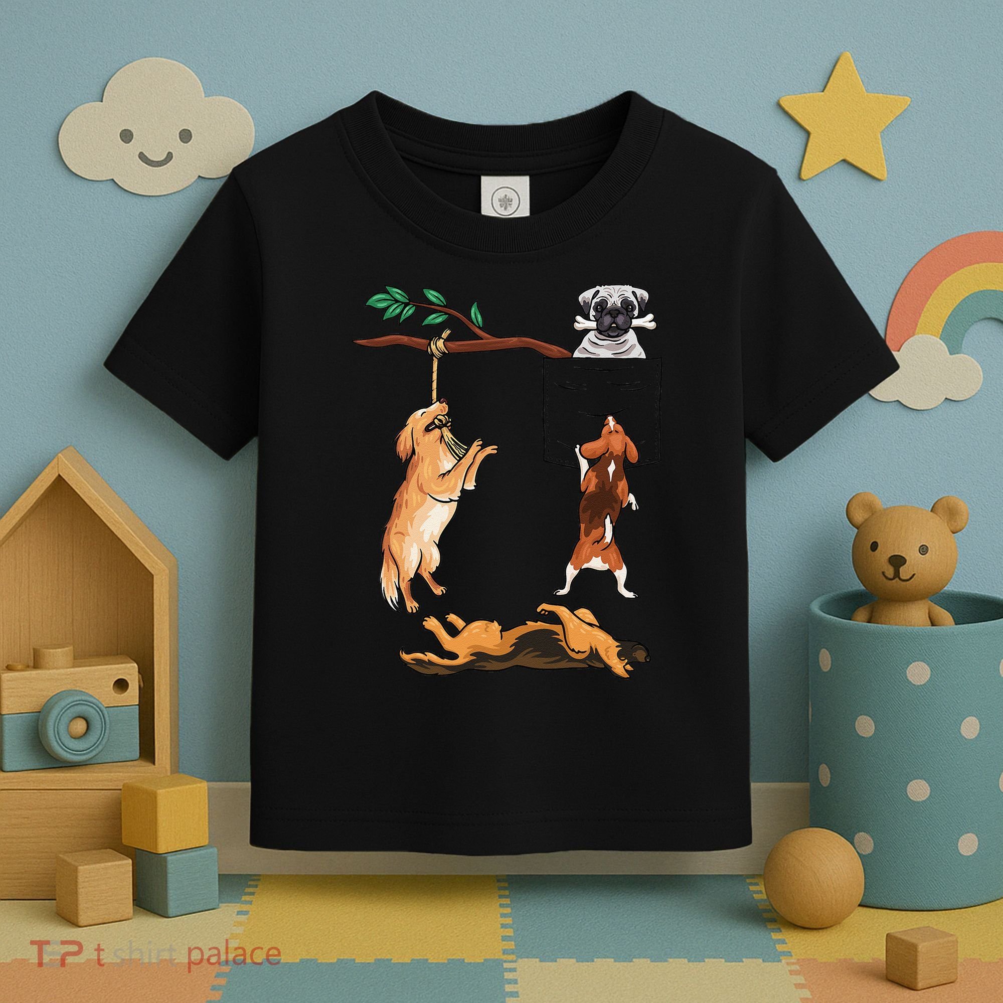 Dog, Funny Dog Tee, Dogs In Pocket, Dog Lover Toddler T-Shirt