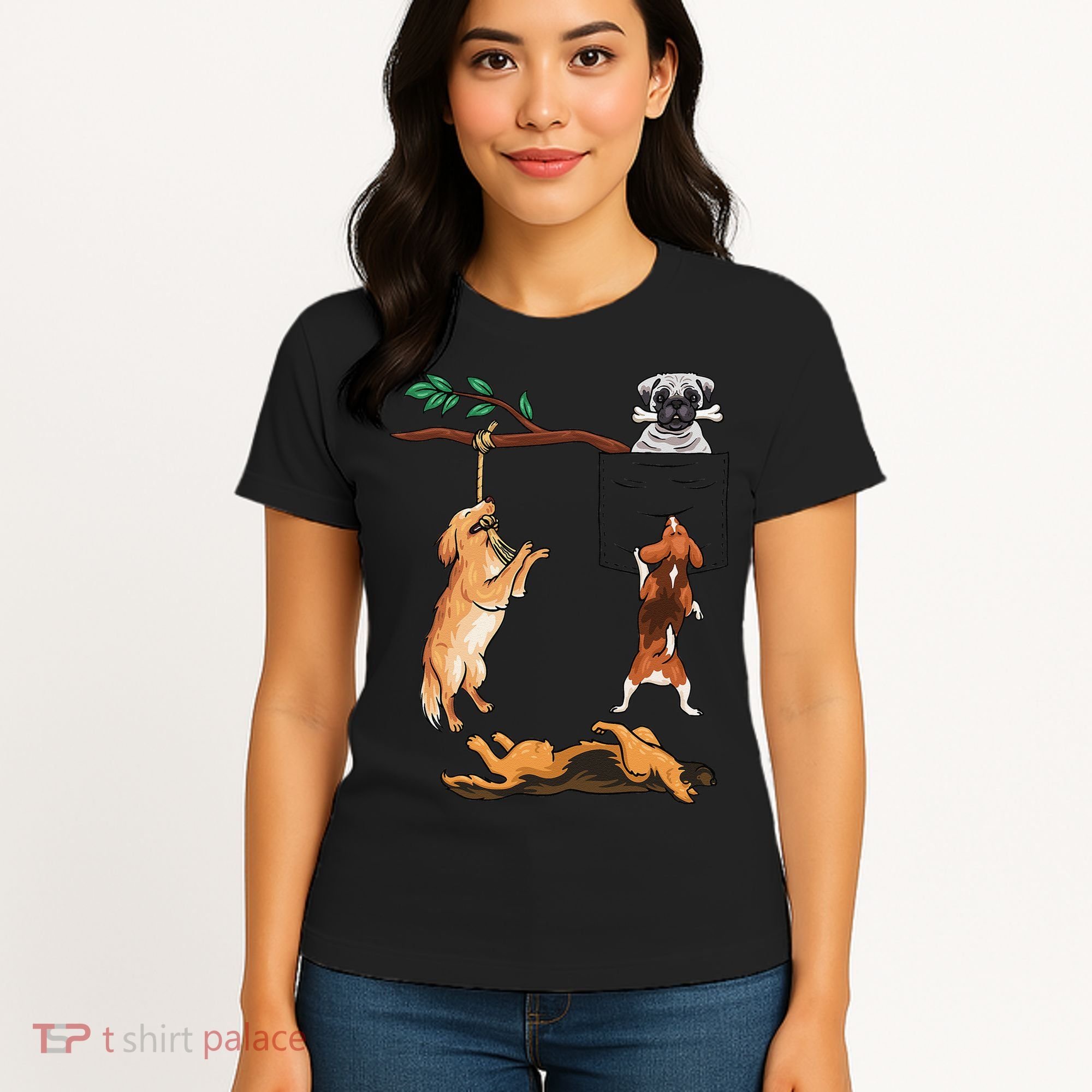 Dog, Funny Dog Tee, Dogs In Pocket, Dog Lover Women's T-Shirt