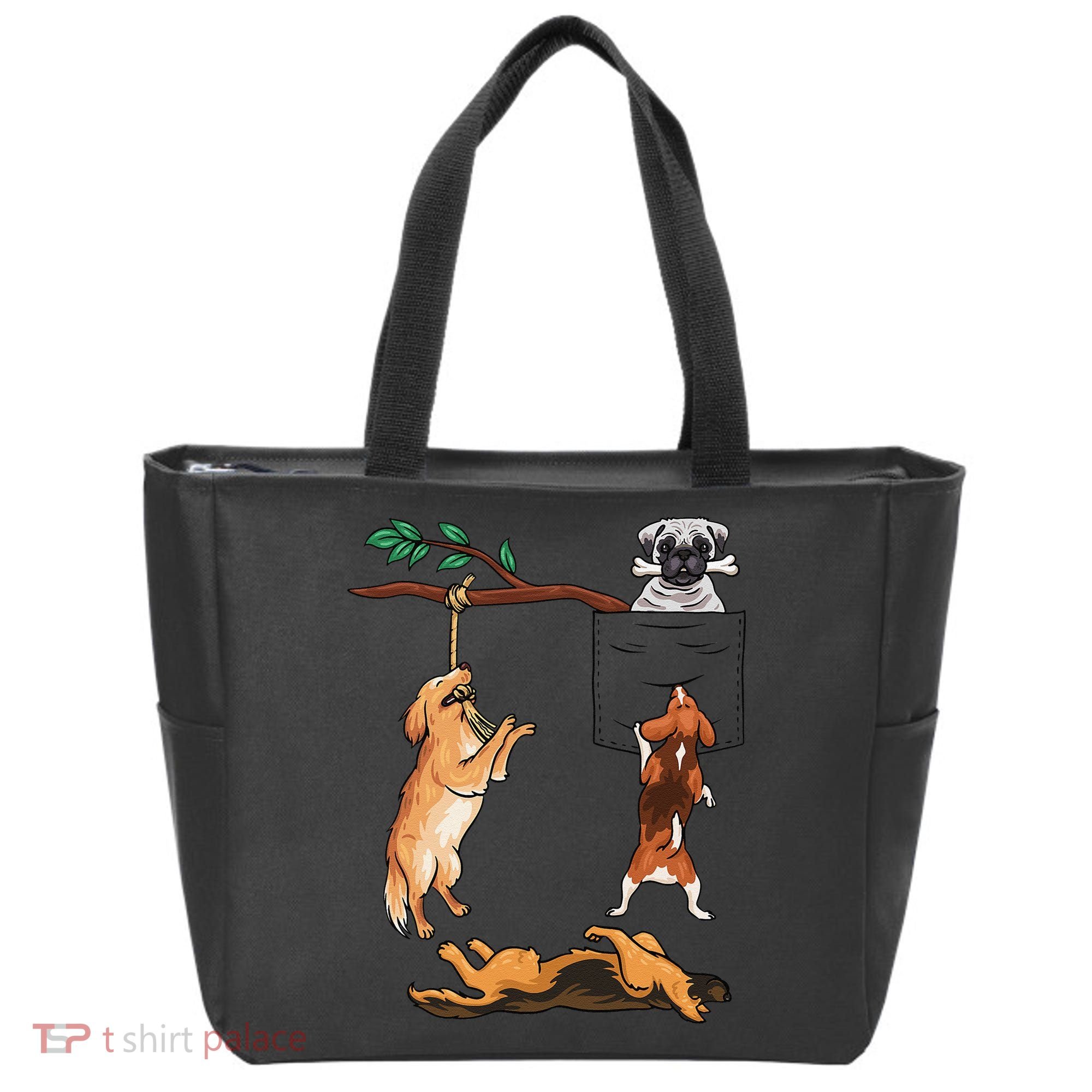 Dog, Funny Dog Tee, Dogs In Pocket, Dog Lover Tote Bag