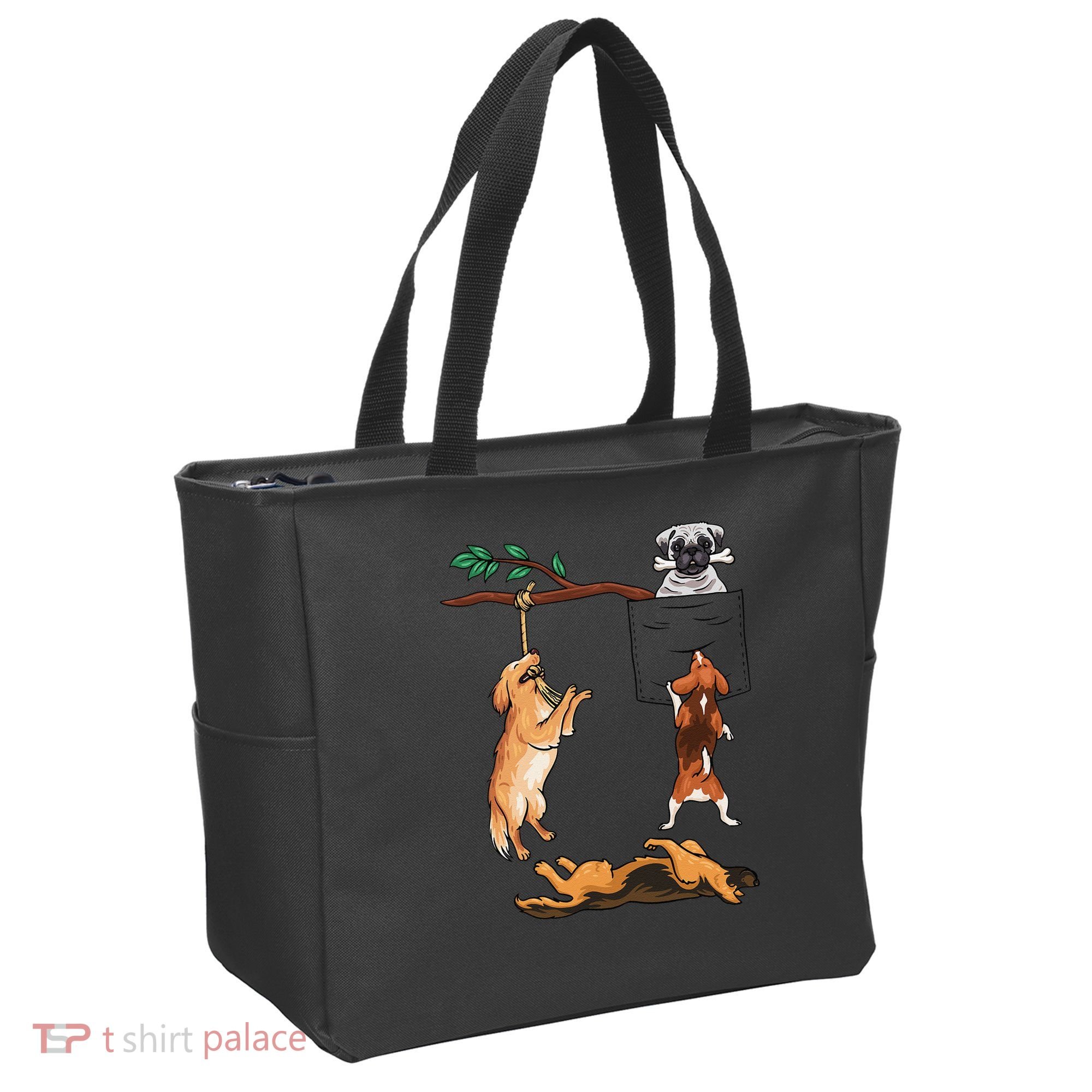 Dog, Funny Dog Tee, Dogs In Pocket, Dog Lover Tote Bag