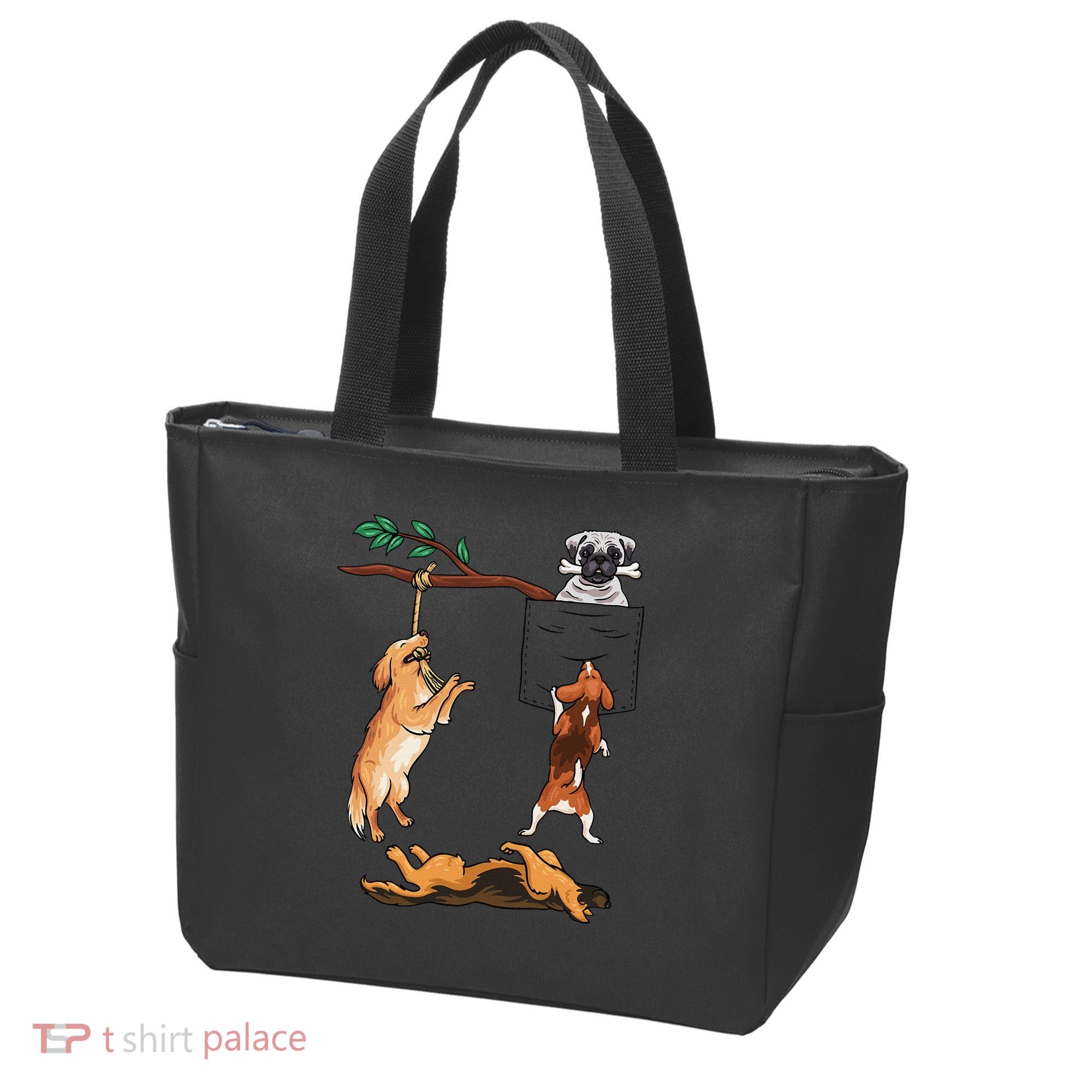 Dog, Funny Dog Tee, Dogs In Pocket, Dog Lover Tote Bag