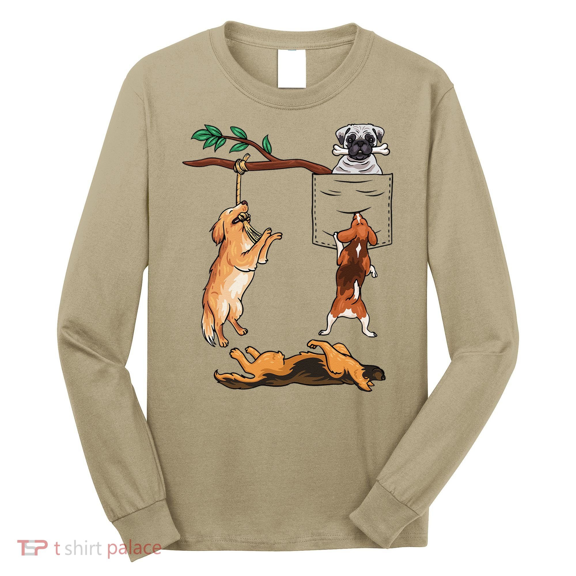 Dog, Funny Dog Tee, Dogs In Pocket, Dog Lover Long Sleeve Shirt