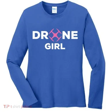 Drone Funny Drone Pilot Flying Drones Cute Gift Women's Long Sleeve Shirt