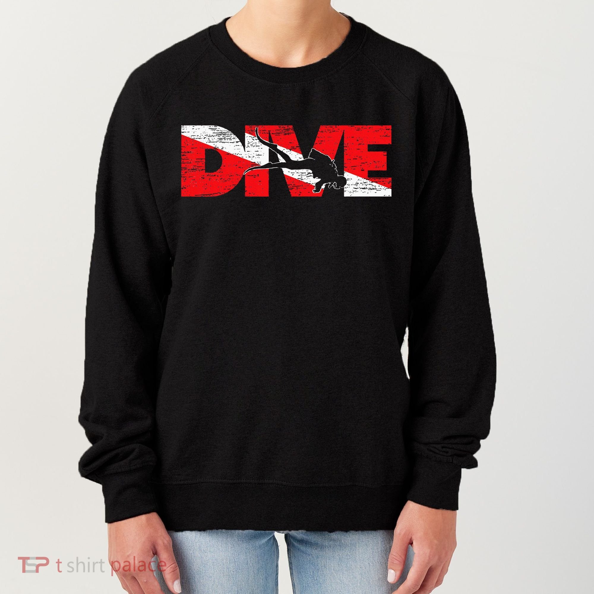 Dive Flag Diver Down Aquaholic Scuba Diving Ocean Life Women's Sweatshirt