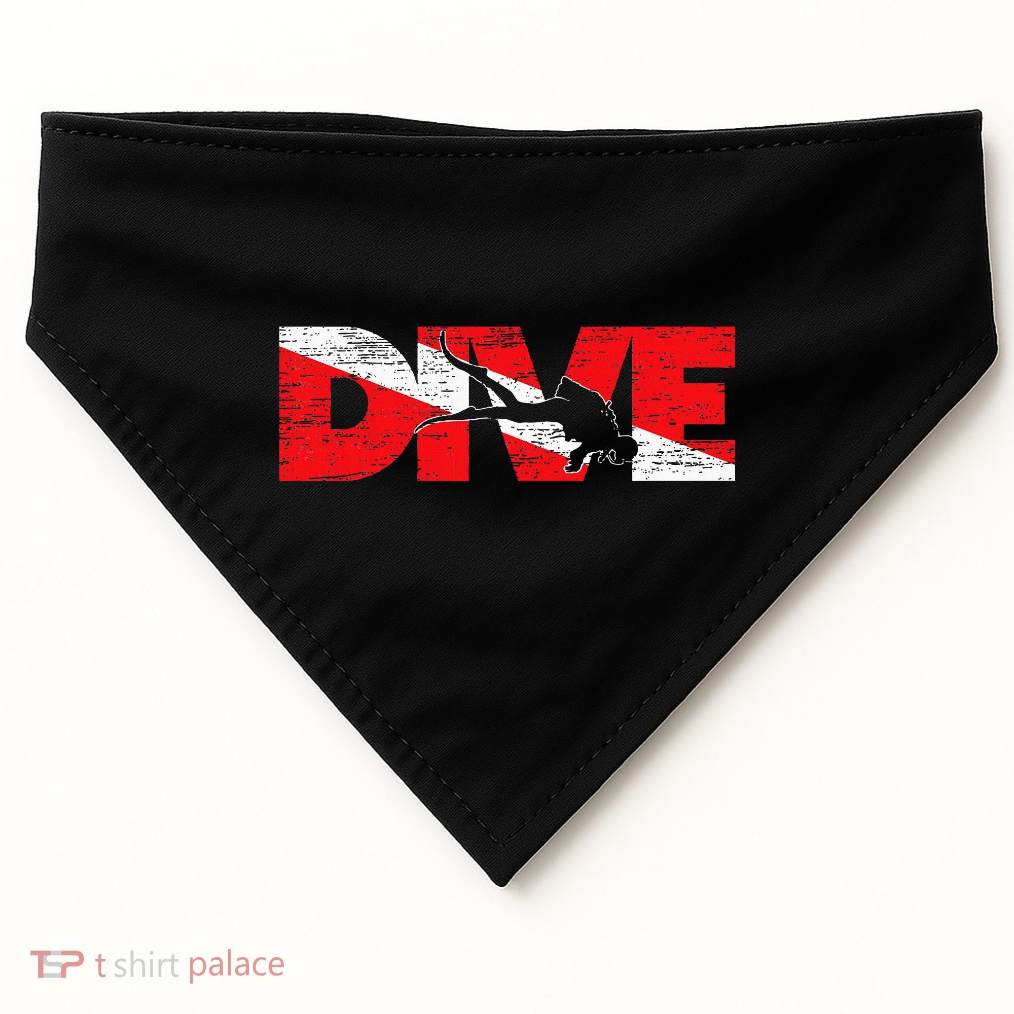Dive Flag Diver Down Aquaholic Scuba Diving Ocean Life USA-Made Doggie Bandana