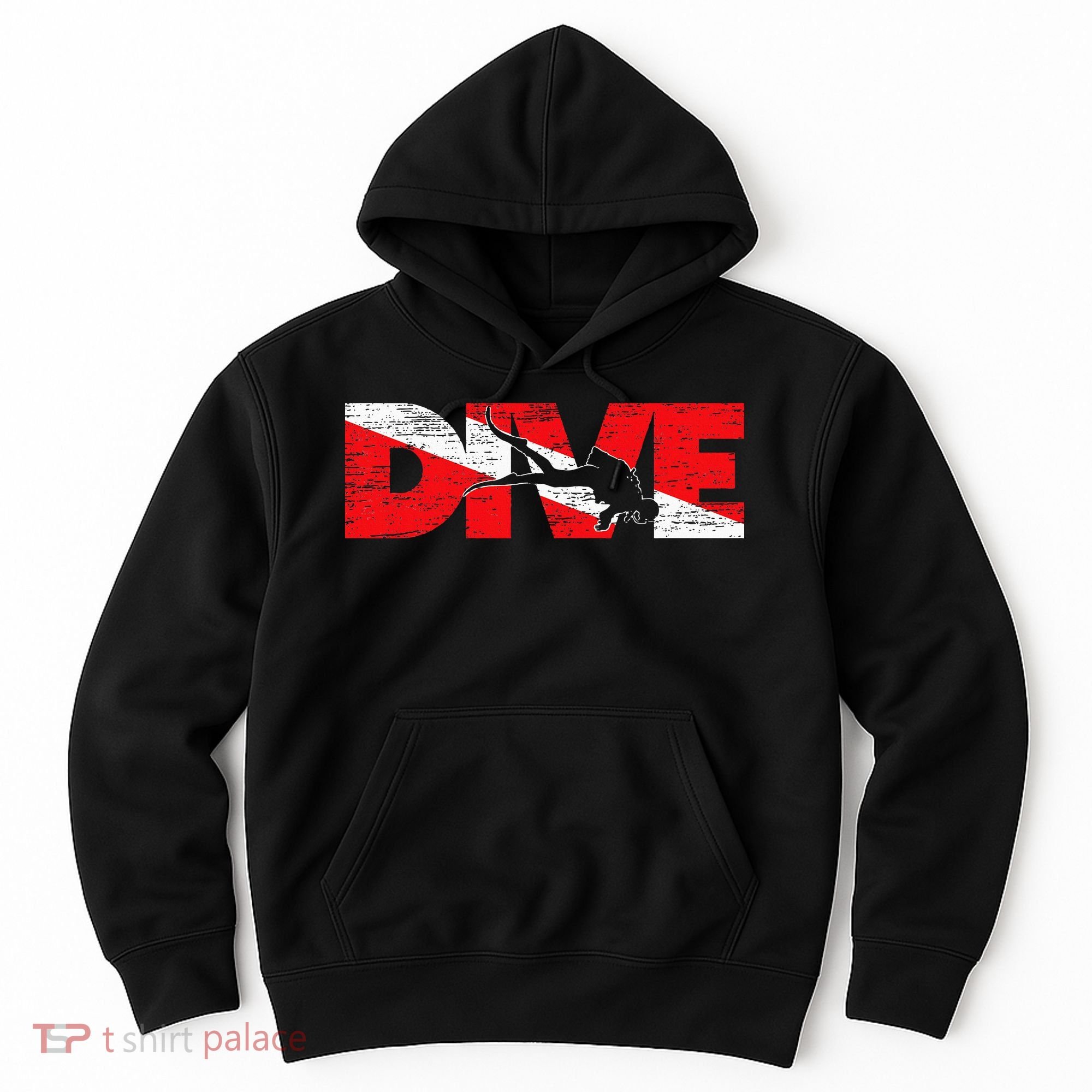 Dive Flag Diver Down Aquaholic Scuba Diving Ocean Life Hoodie