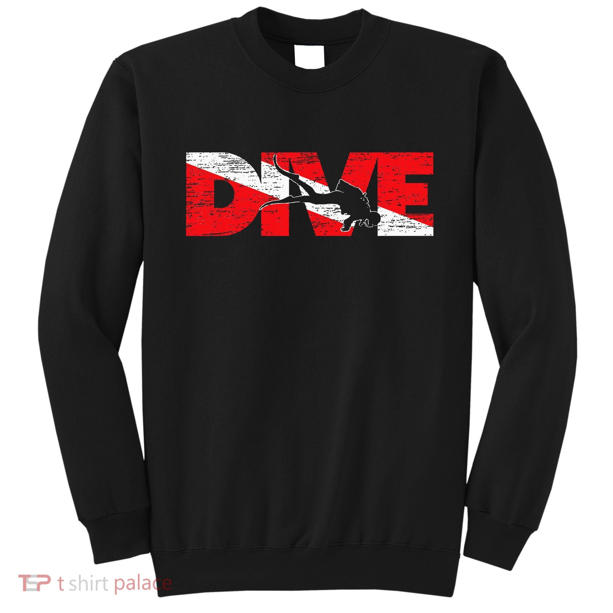 Dive Flag Diver Down Aquaholic Scuba Diving Ocean Life Sweatshirt