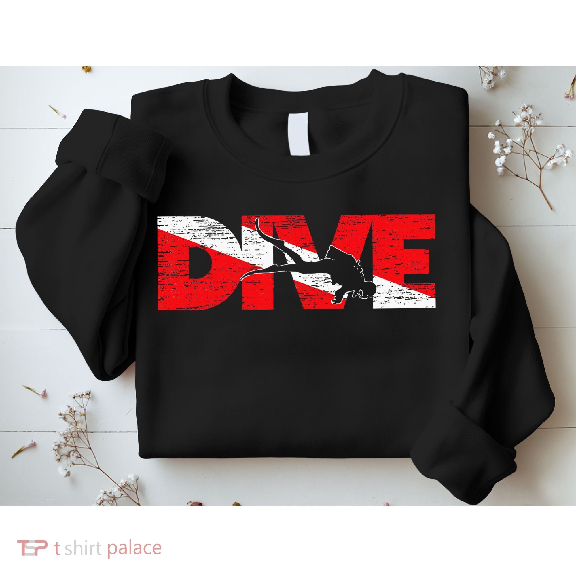Dive Flag Diver Down Aquaholic Scuba Diving Ocean Life Sweatshirt