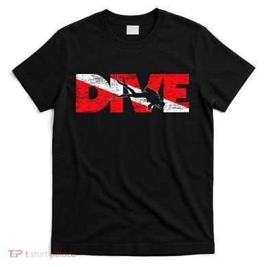 Dive Flag Diver Down Aquaholic Scuba Diving Ocean Life T-Shirt