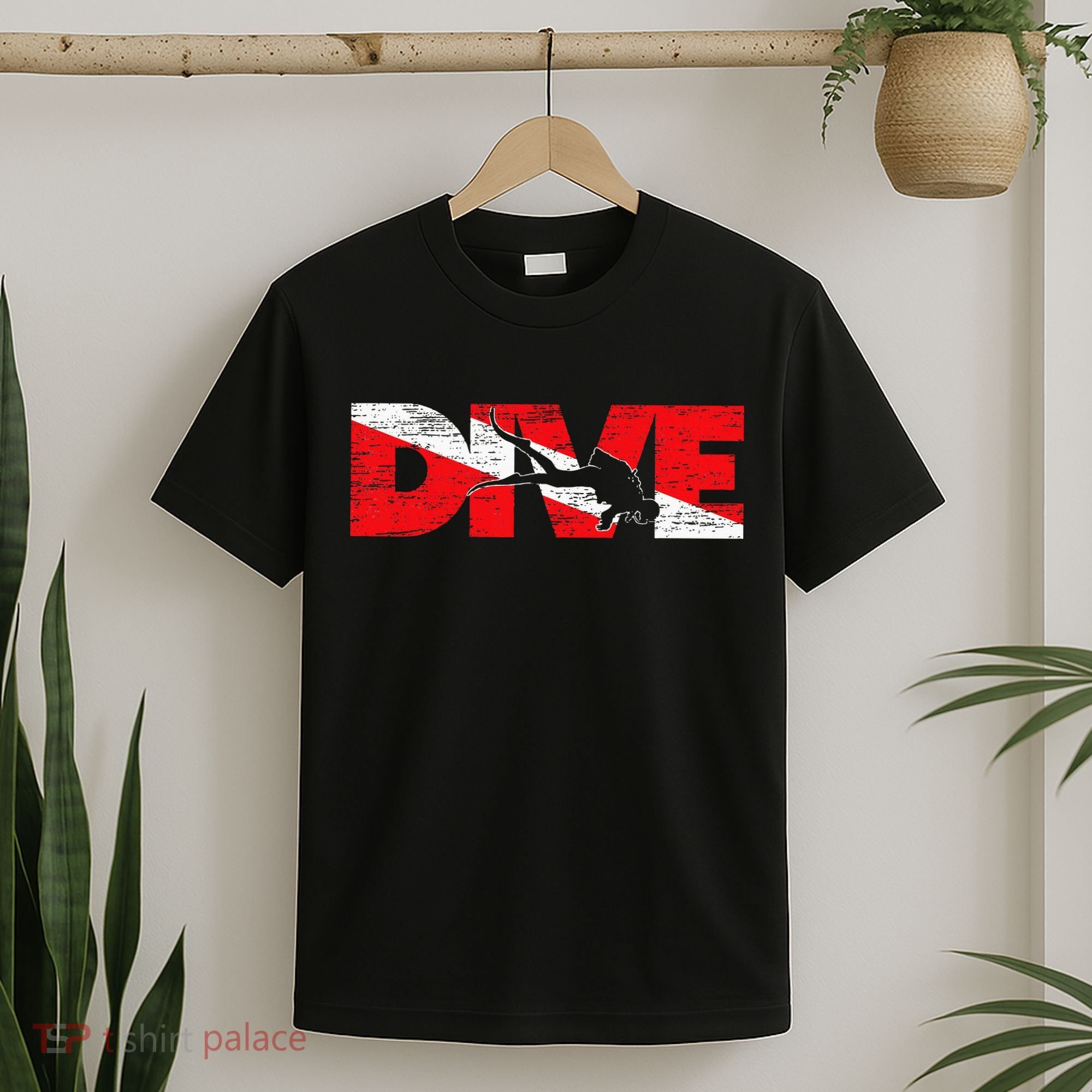 Dive Flag Diver Down Aquaholic Scuba Diving Ocean Life T-Shirt