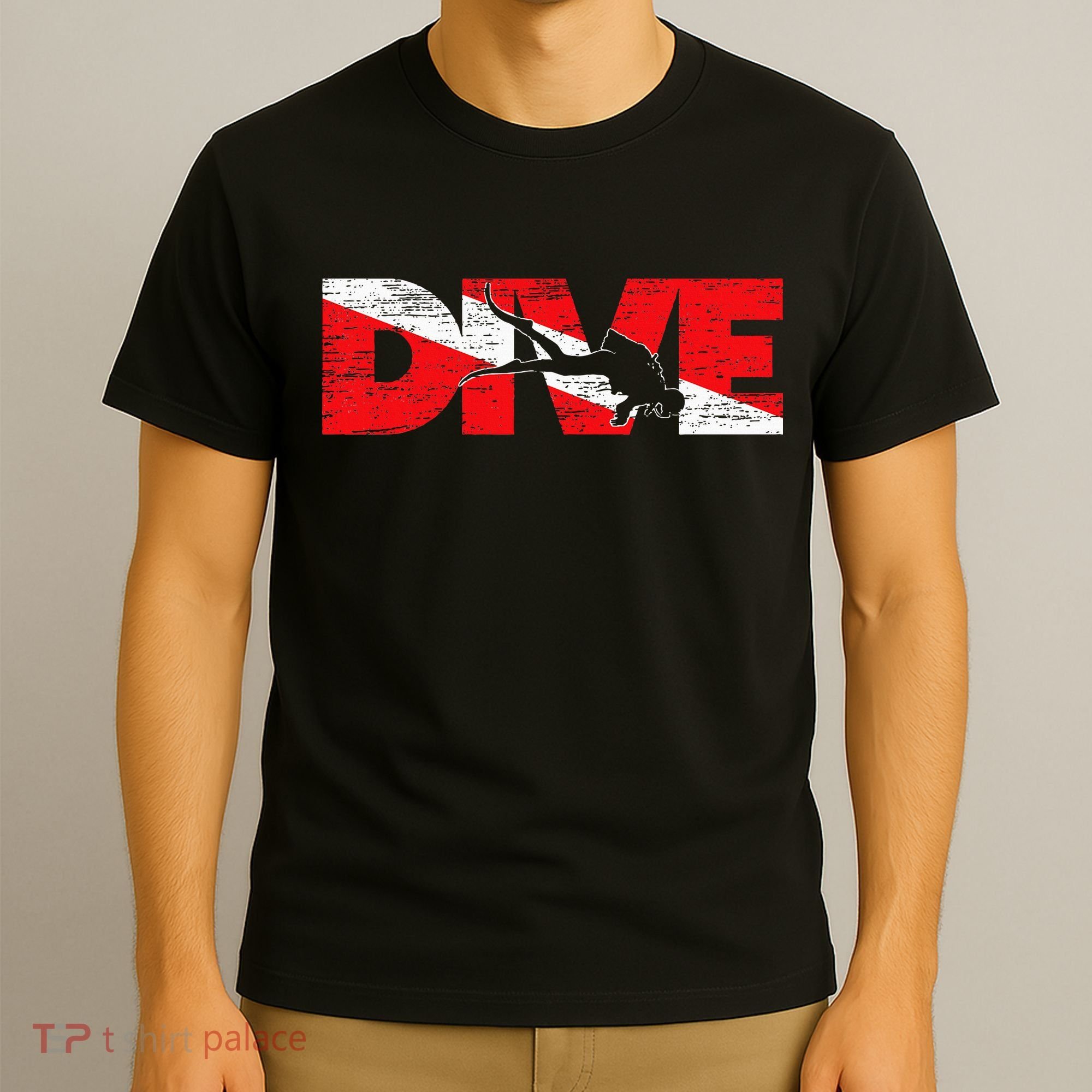 Dive Flag Diver Down Aquaholic Scuba Diving Ocean Life T-Shirt