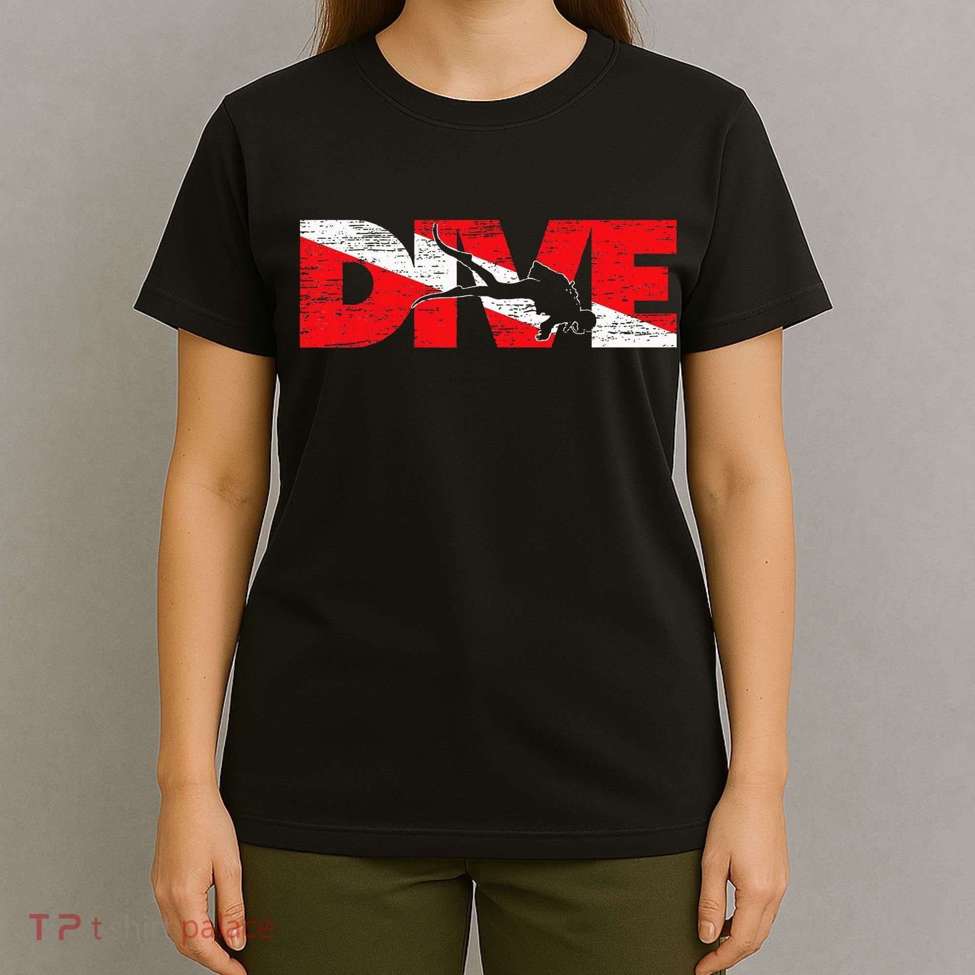 Dive Flag Diver Down Aquaholic Scuba Diving Ocean Life T-Shirt