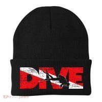 Dive Flag Diver Down Aquaholic Scuba Diving Ocean Life Beanie thumb 0