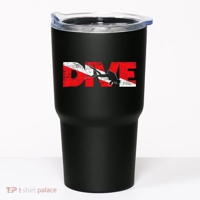 Dive Flag Diver Down Aquaholic Scuba Diving Ocean Life Tumbler