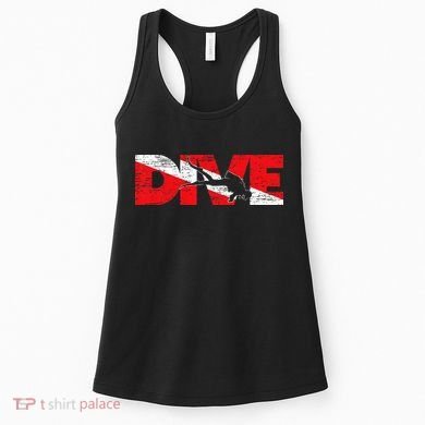 Dive Flag Diver Down Aquaholic Scuba Diving Ocean Life Women's Tank Top