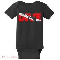 Dive Flag Diver Down Aquaholic Scuba Diving Ocean Life Baby Bodysuit thumb 0