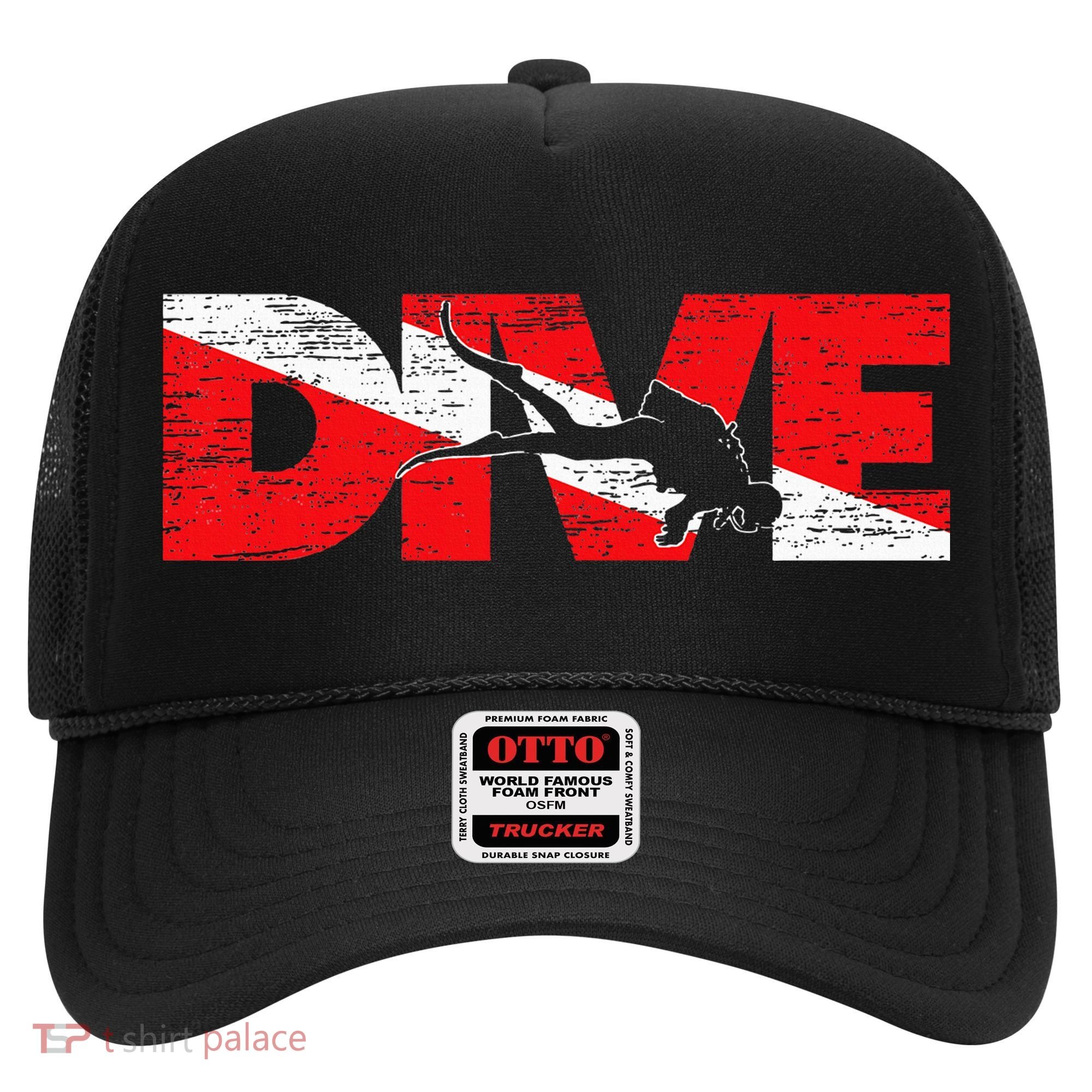 Dive Flag Diver Down Aquaholic Scuba Diving Ocean Life Hat
