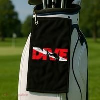 Dive Flag Diver Down Aquaholic Scuba Diving Ocean Life Golf Towel thumb 2