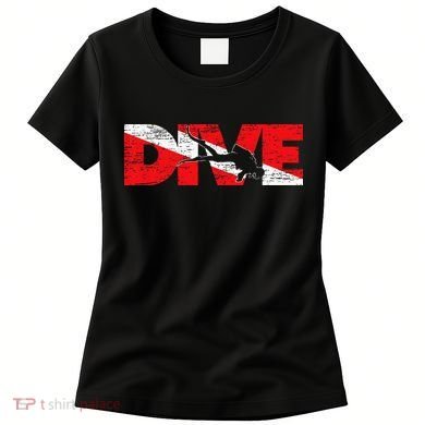 Dive Flag Diver Down Aquaholic Scuba Diving Ocean Life Women's T-Shirt