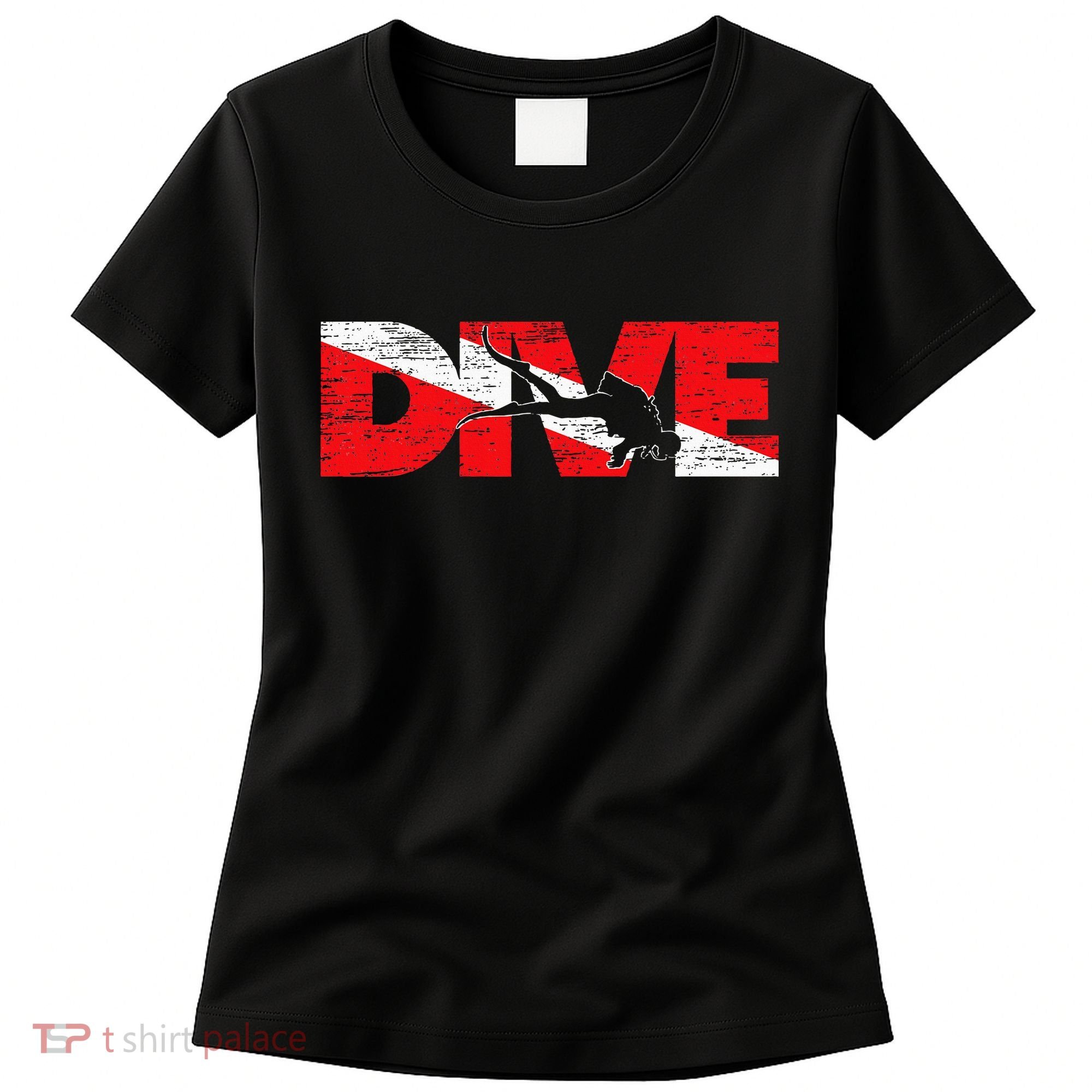 Dive Flag Diver Down Aquaholic Scuba Diving Ocean Life Women's T-Shirt