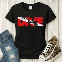 Dive Flag Diver Down Aquaholic Scuba Diving Ocean Life Women's T-Shirt thumb 3