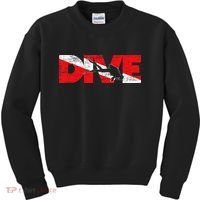 Dive Flag Diver Down Aquaholic Scuba Diving Ocean Life Kids Sweatshirt thumb 0
