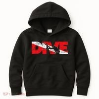 Dive Flag Diver Down Aquaholic Scuba Diving Ocean Life Kids Hoodie thumb 0