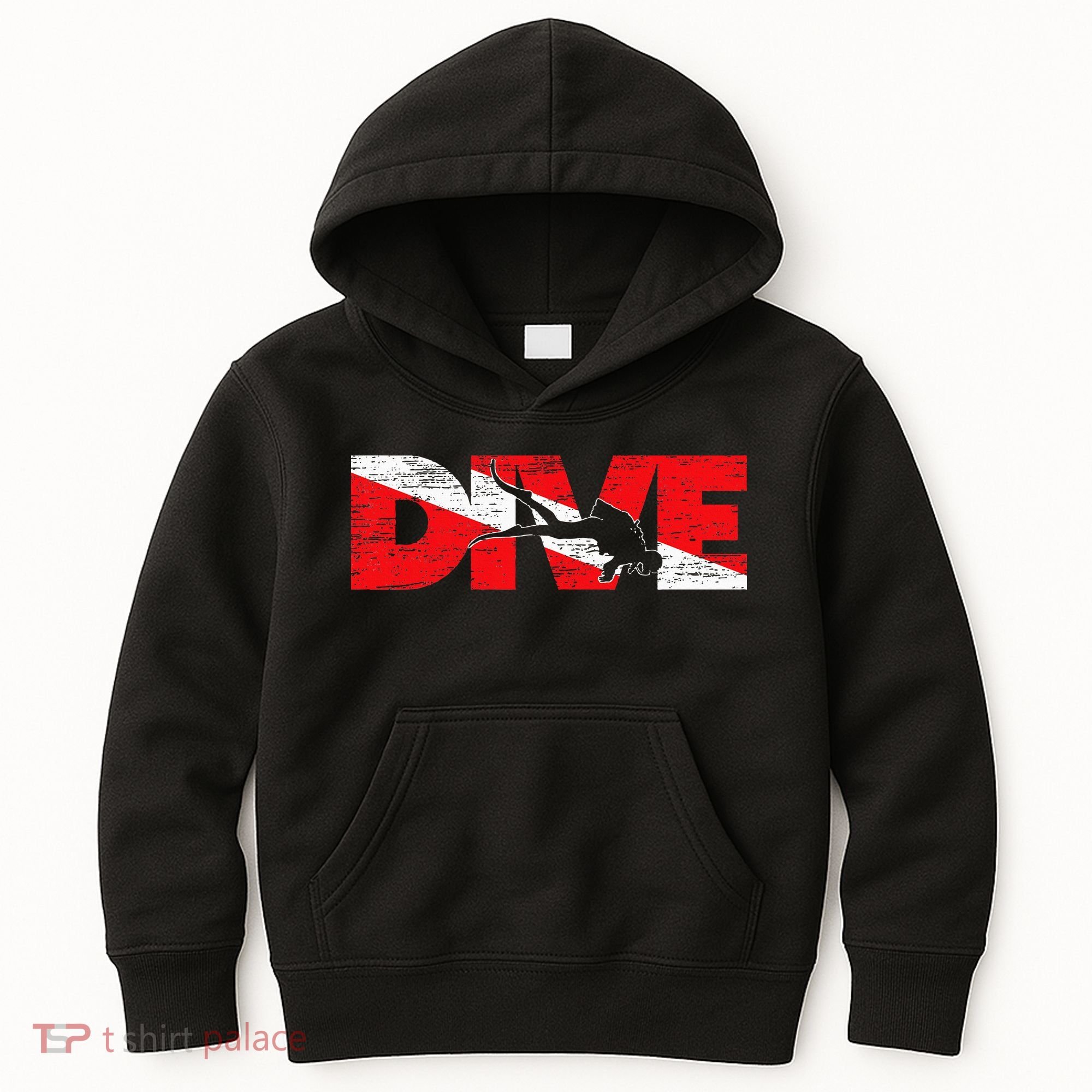 Dive Flag Diver Down Aquaholic Scuba Diving Ocean Life Kids Hoodie