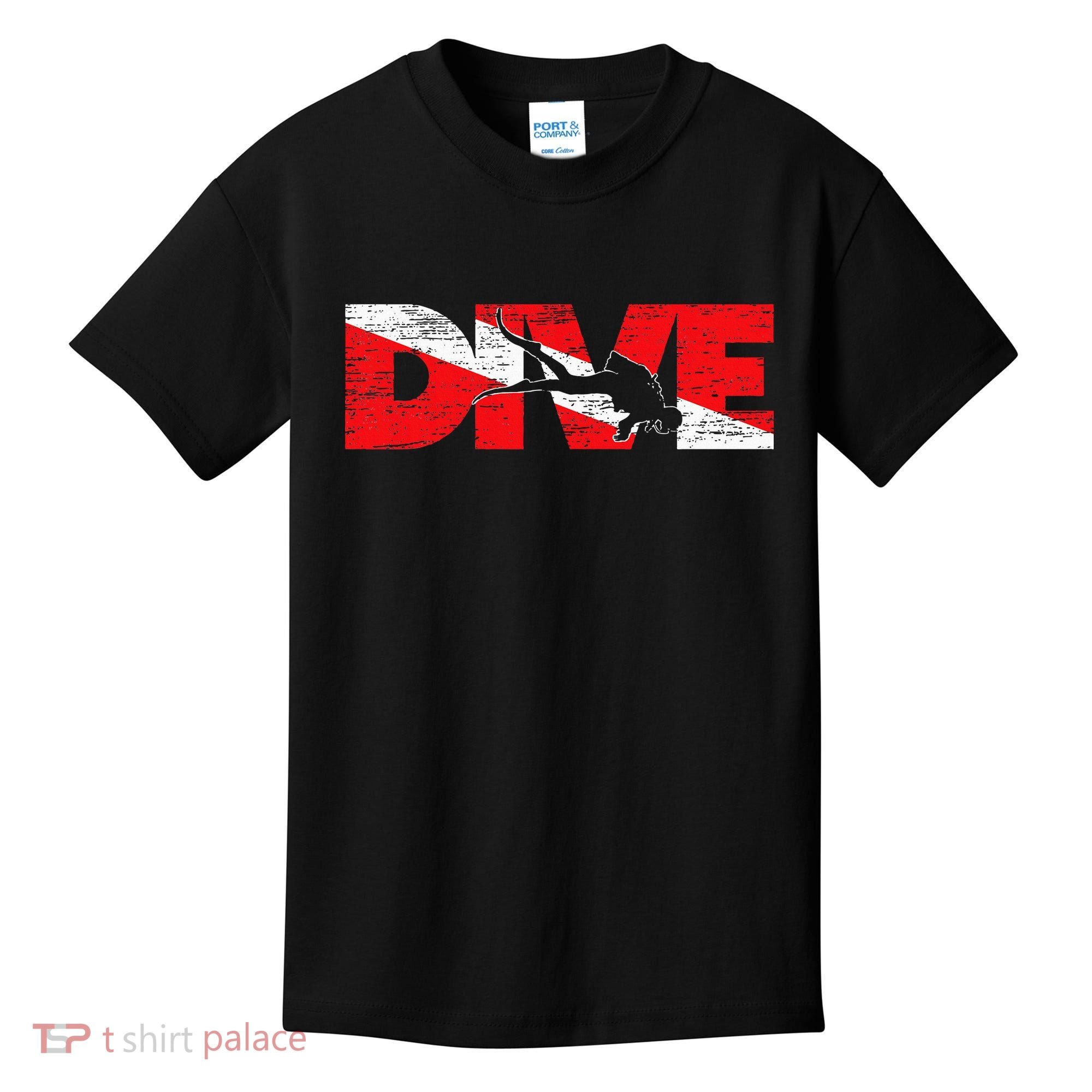 Dive Flag Diver Down Aquaholic Scuba Diving Ocean Life Kids T-Shirt