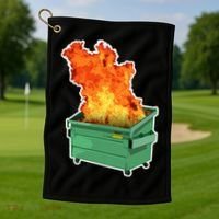 Dumpster Fire Golf Towel thumb 1