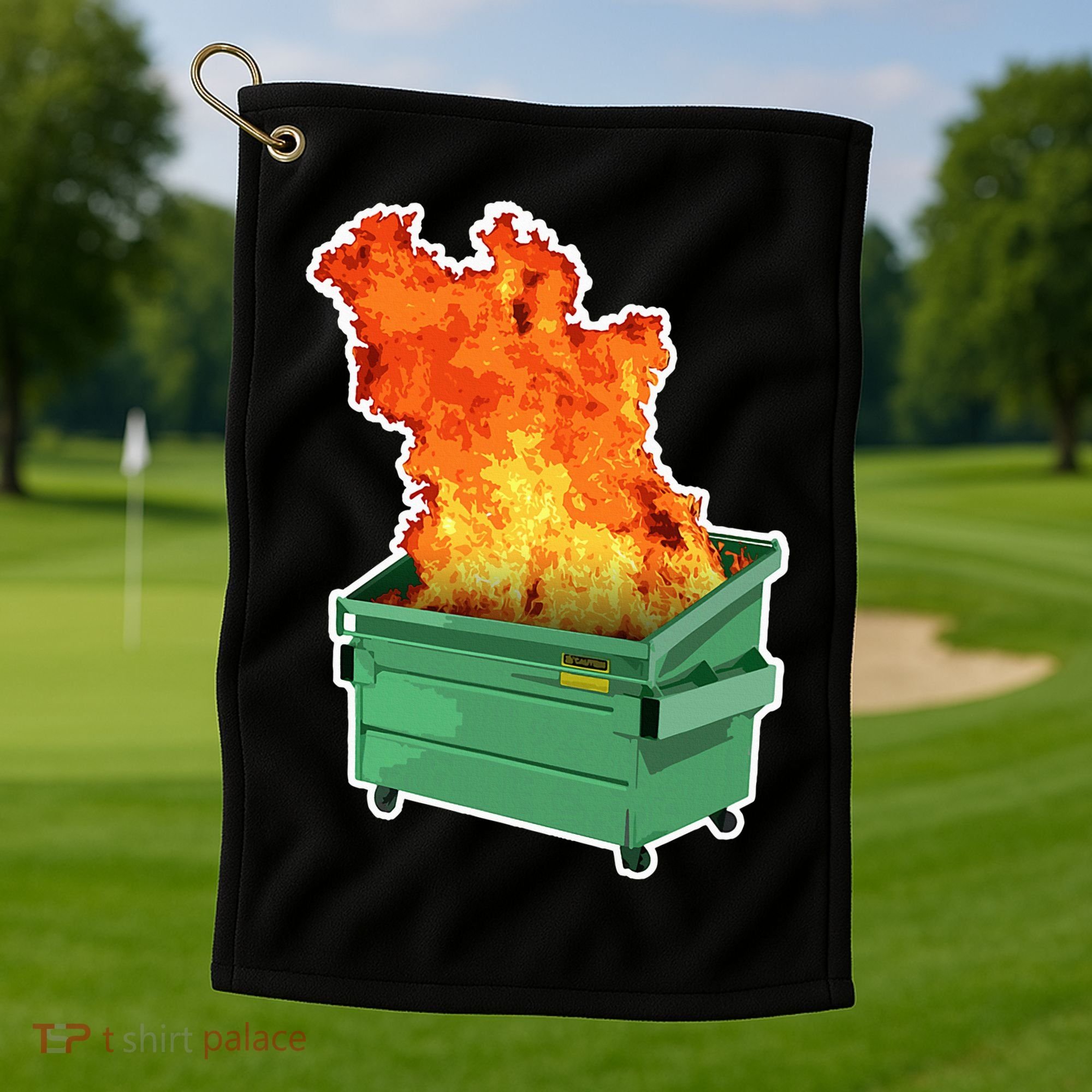Dumpster Fire Golf Towel