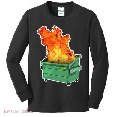 Dumpster Fire Kids Long Sleeve Shirt