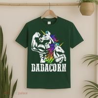 Dadacorn Fathers Day Gift for Dad of Unicorn Daughter T-Shirt thumb 2
