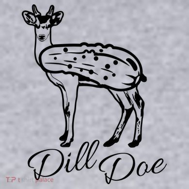 DillDoe Funny Deer Dill Doe Pickle Meme Mashup Women's Racerback Cropped Tank