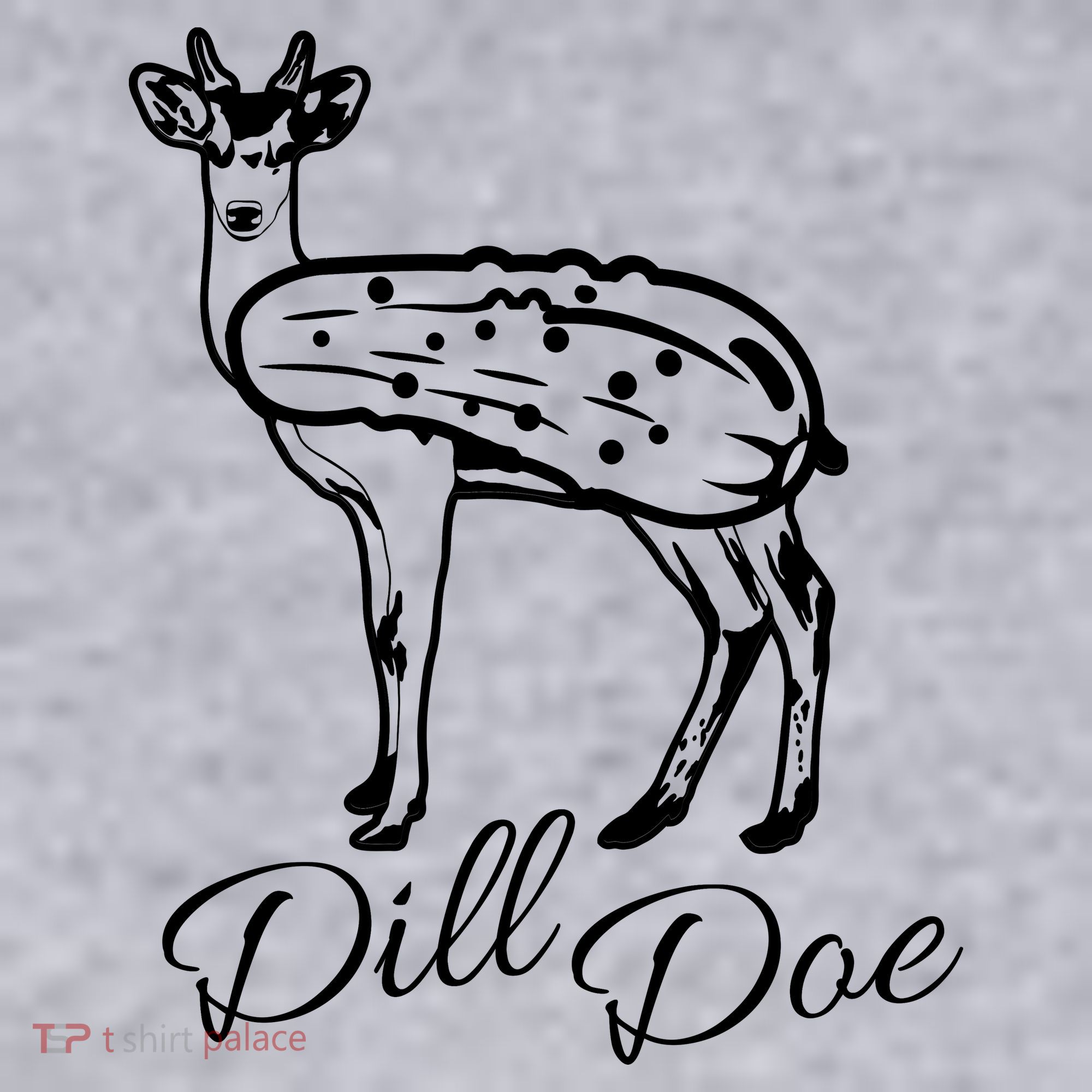 DillDoe Funny Deer Dill Doe Pickle Meme Mashup Women's Racerback Cropped Tank