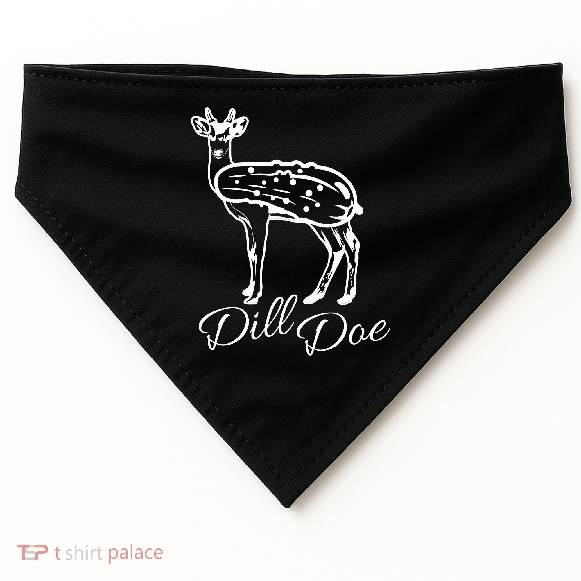 DillDoe Funny Deer Dill Doe Pickle Meme Mashup USA-Made Doggie Bandana