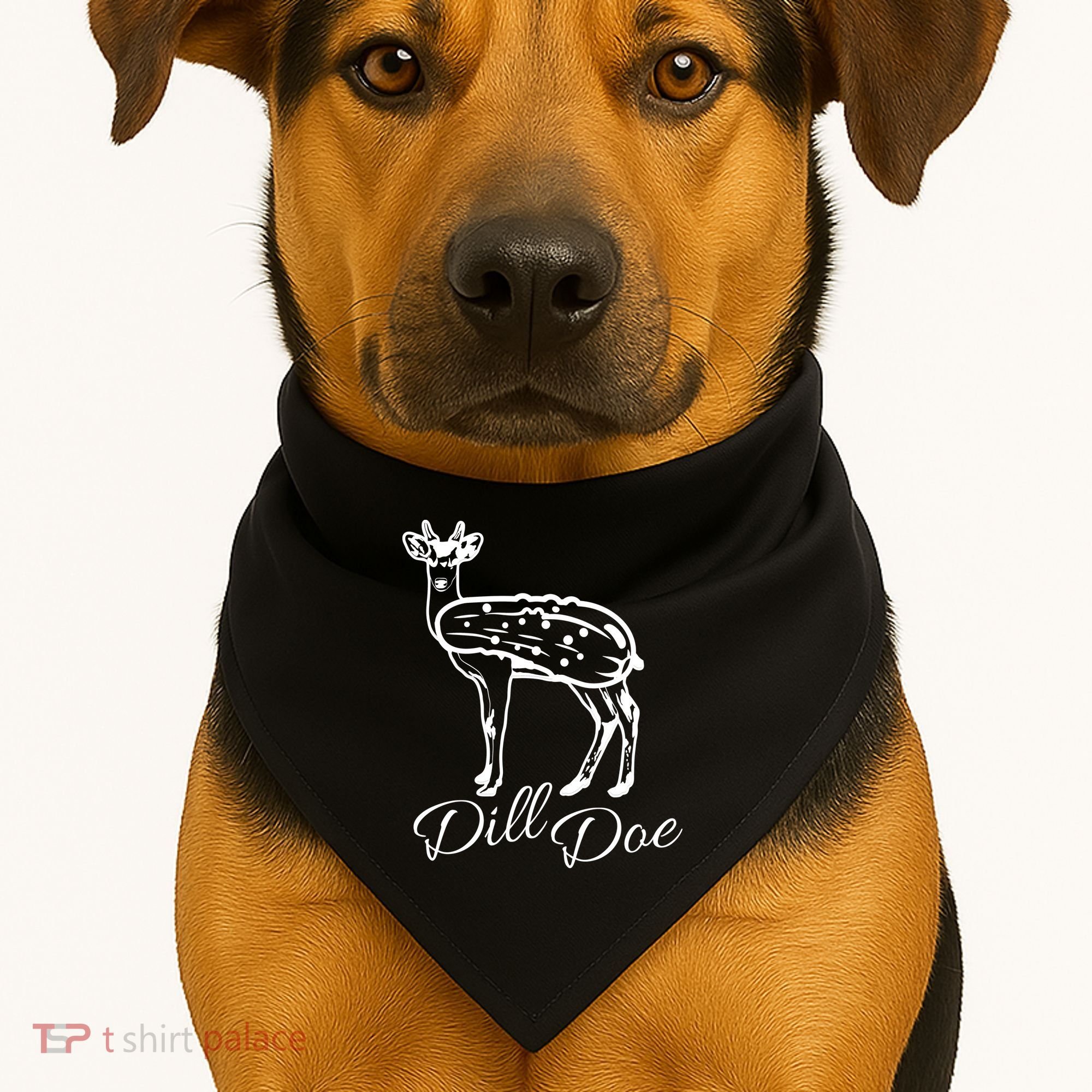 DillDoe Funny Deer Dill Doe Pickle Meme Mashup USA-Made Doggie Bandana