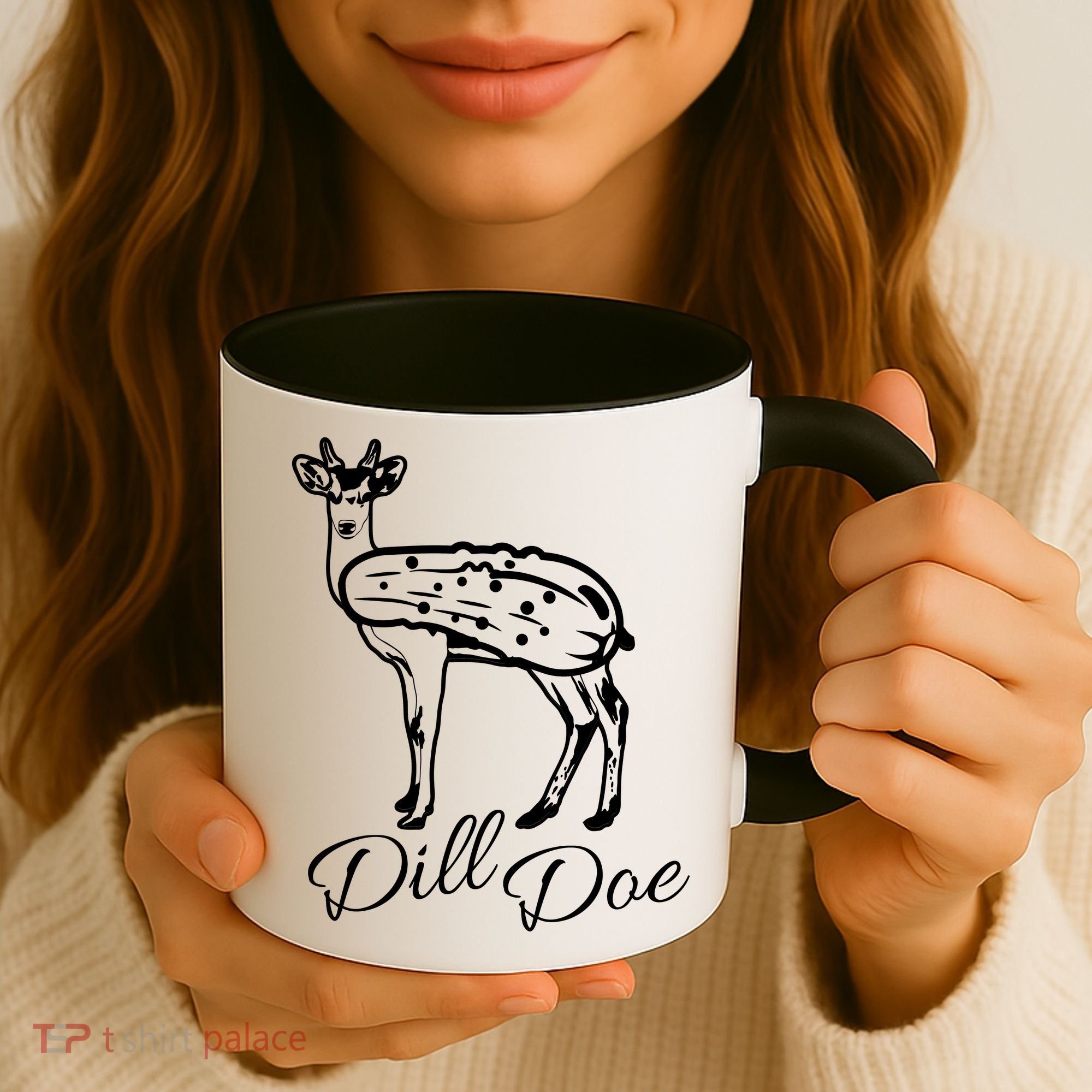 DillDoe Funny Deer Dill Doe Pickle Meme Mashup Coffee Mug