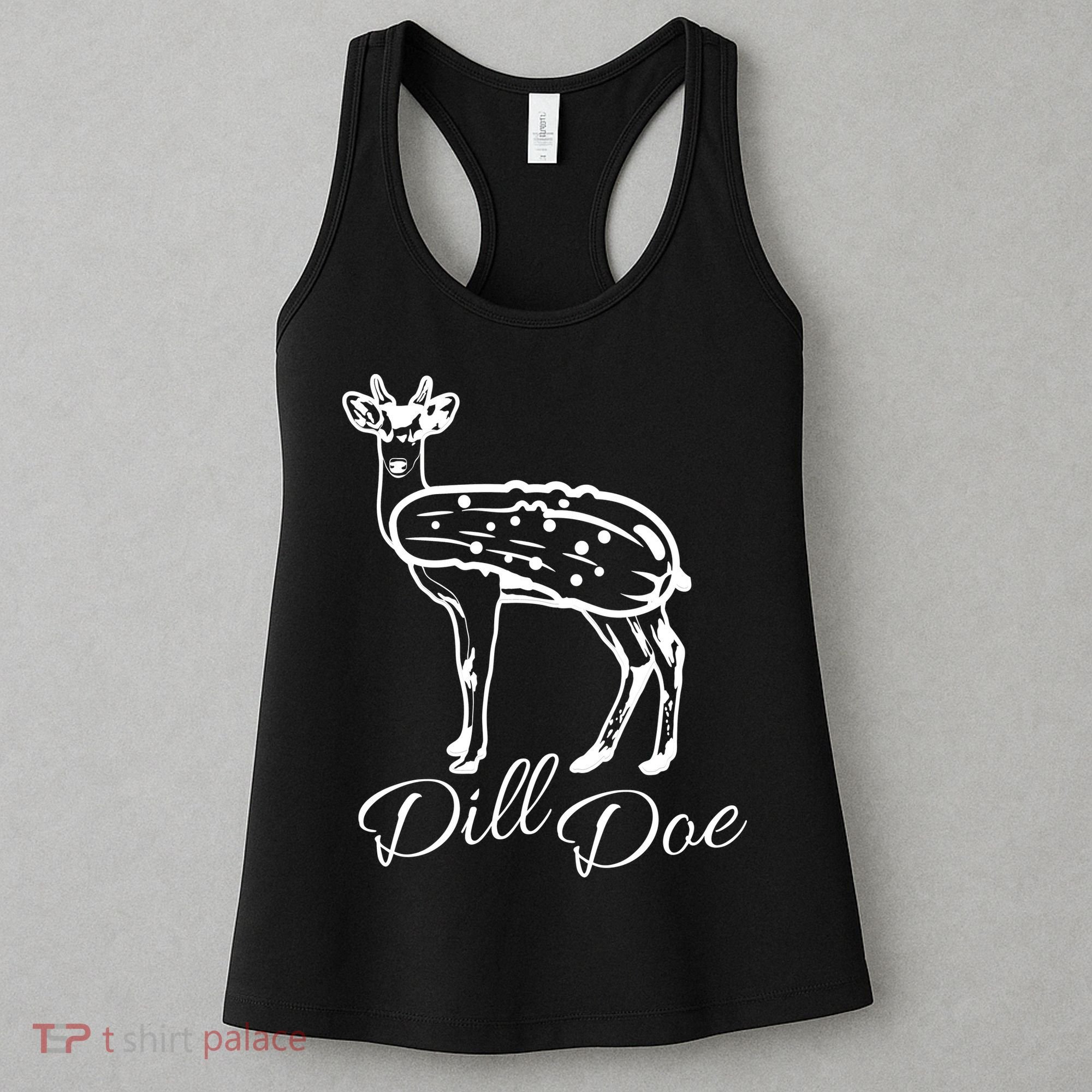 DillDoe Funny Deer Dill Doe Pickle Meme Mashup Women's Tank Top