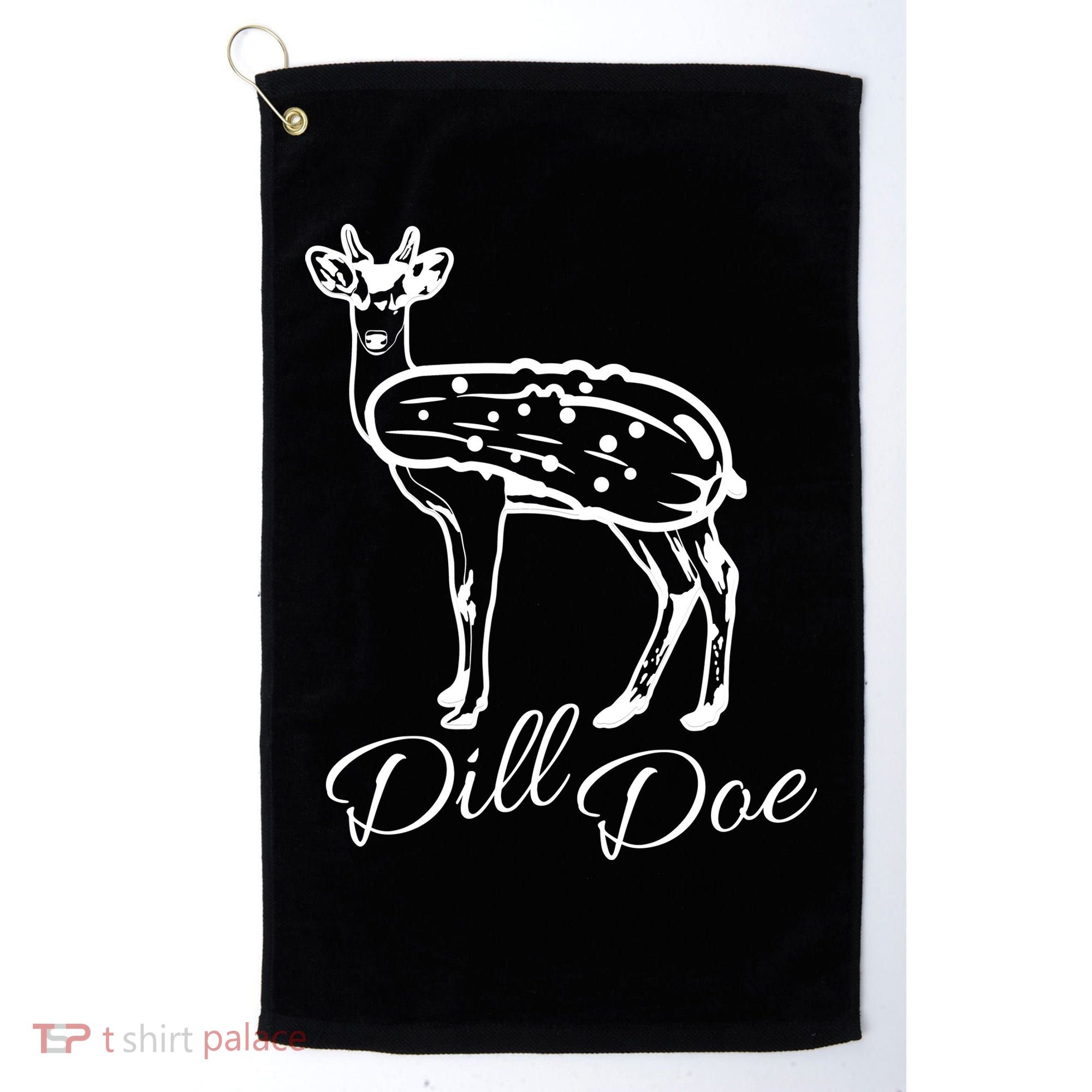 DillDoe Funny Deer Dill Doe Pickle Meme Mashup Golf Towel