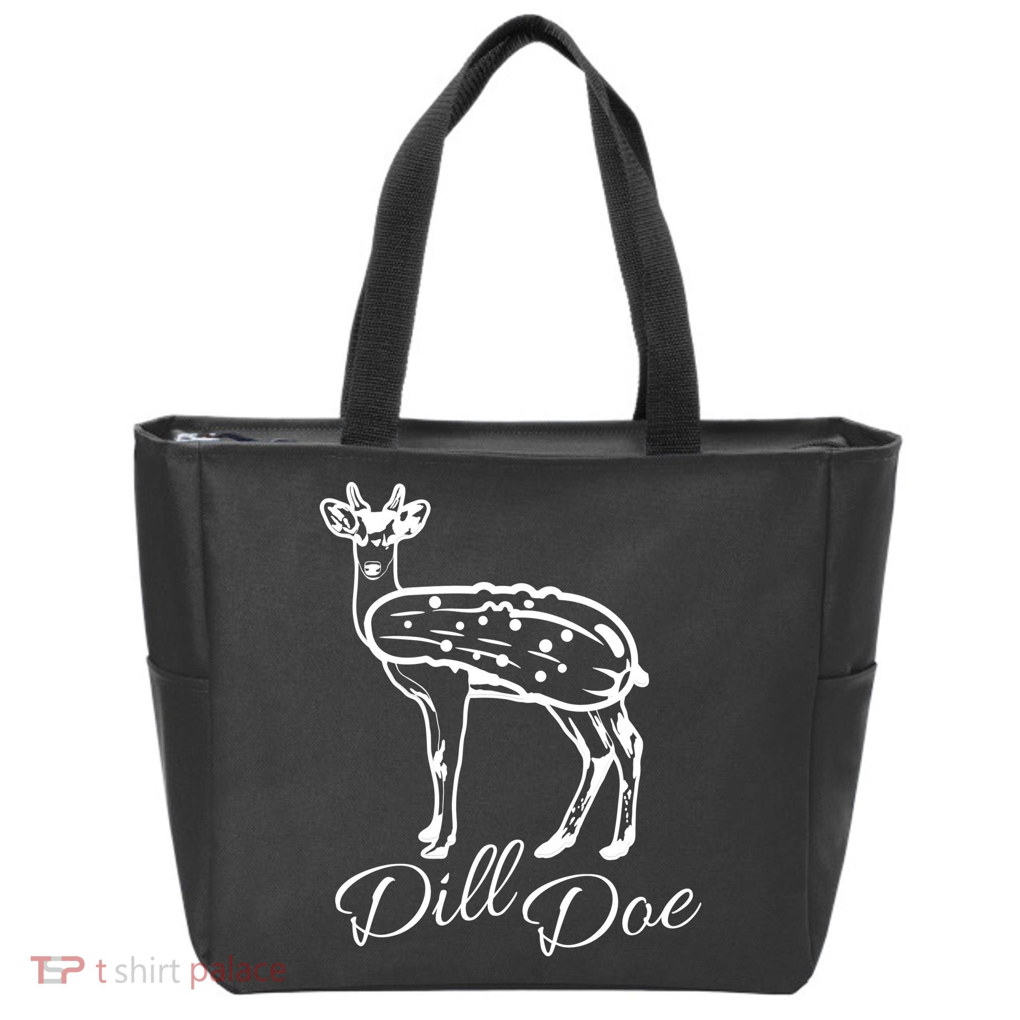 DillDoe Funny Deer Dill Doe Pickle Meme Mashup Tote Bag