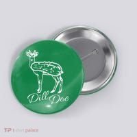 DillDoe Funny Deer Dill Doe Pickle Meme Mashup Button thumb 0