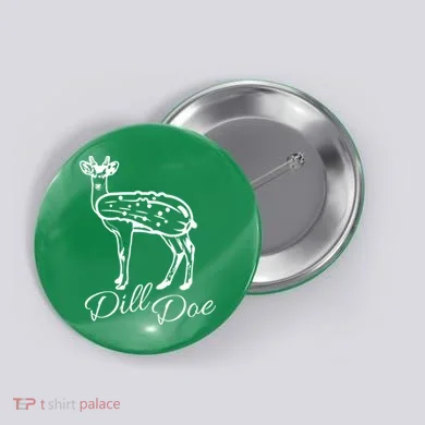 DillDoe Funny Deer Dill Doe Pickle Meme Mashup Button