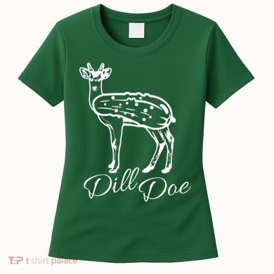DillDoe Funny Deer Dill Doe Pickle Meme Mashup Women's T-Shirt
